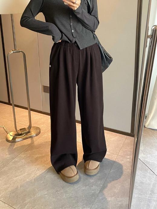 D112901简约慵懒风一粒扣松紧腰宽松阔腿裤 商品图11