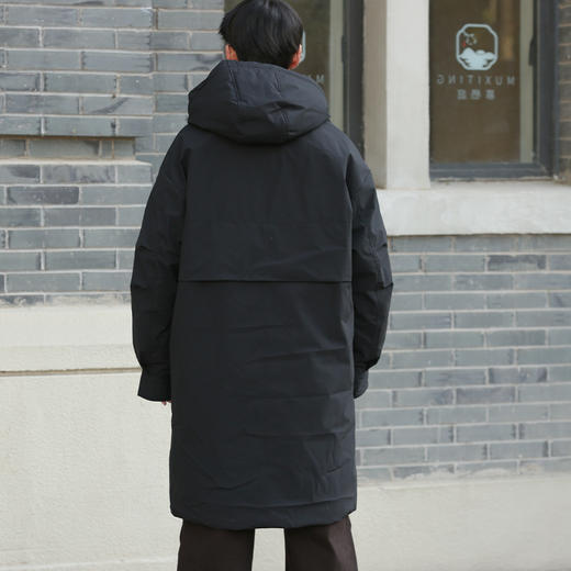 DRONKOO 2025 翻领加连帽假两件活页中长款厚羽绒服 商品图4