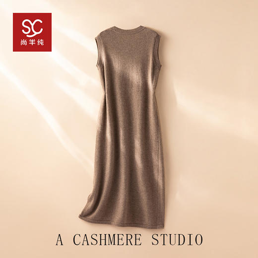 塞纳河畔~圆领100%纯山羊绒连衣裙女无袖打底裙子CYR250434 商品图2