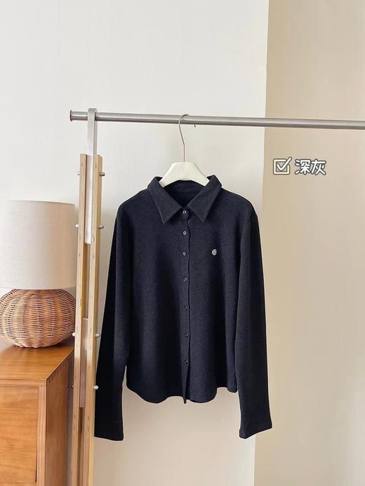 D112912自带悠闲舒适松弛感磨毛质感澳绒衬衫 商品图6