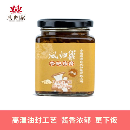 凤归巢   原味鲍菇酱不辣 调味酱 下饭菜拌面饭炒菜 210g油封技术保鲜 商品图0