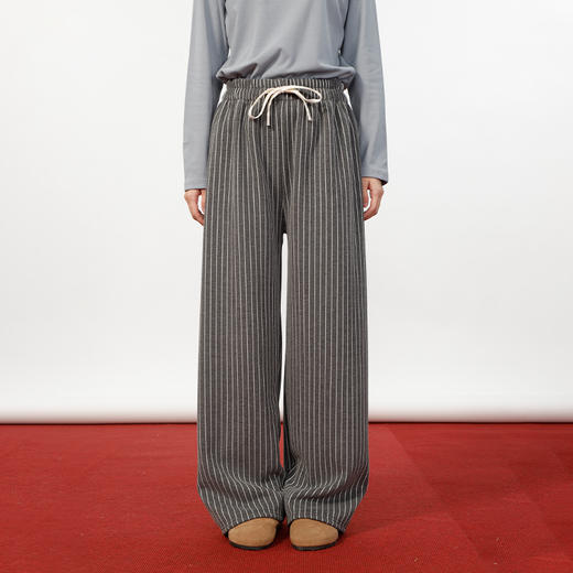 美式条纹阔腿裤女垂感休闲运动裤条纹裤-纪念日百货门店同款167896689 商品图1