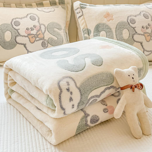 【YW】无忧购冬季法兰绒毛毯双面加厚毯子a类盖毯三件套（截单后3-5天发货) 商品图8