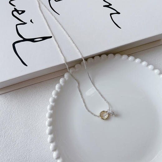 日韩风简约闪闪镶钻搭配双环项链-纪念日百货门店同款163893667 商品图1