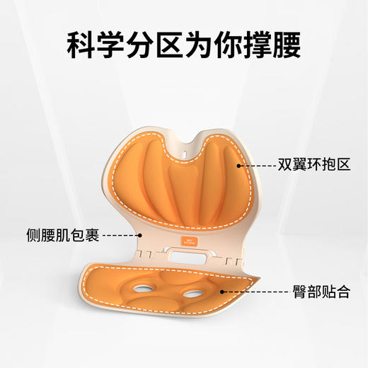 和正护腰坐垫 HZ-CS-1和正人体工学护腰坐垫 靠背垫腰靠腰托 腰部支撑驼背座椅 办公室久坐椅 商品图1