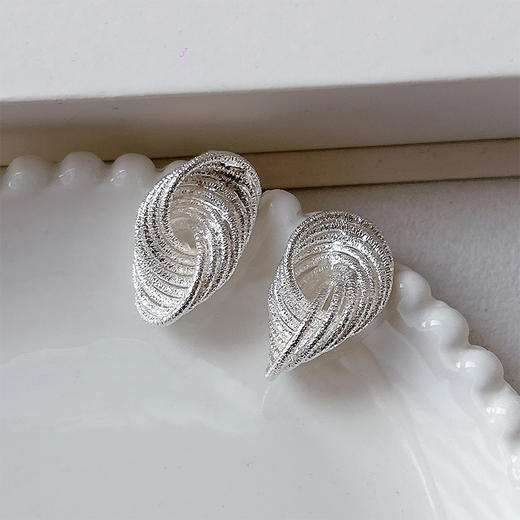 小众编织多层线条精致镂空银针耳环-纪念日百货门店同款164244301 商品图2