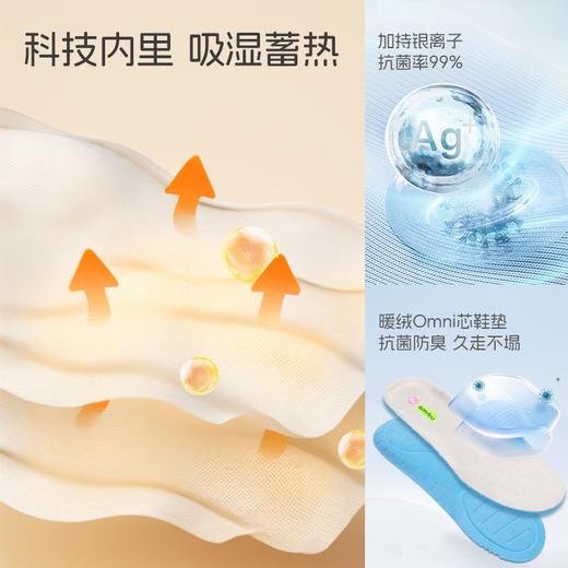 SMIBU0压感系列男女童2025冬新款加绒晶洞脉络户外运动鞋Z54PJ1101 商品图4