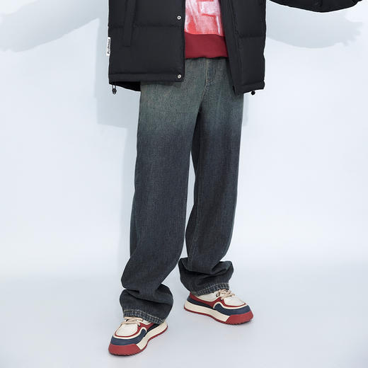 HX 冬季水洗直筒牛仔长裤加绒保暖C201440057101 商品图1