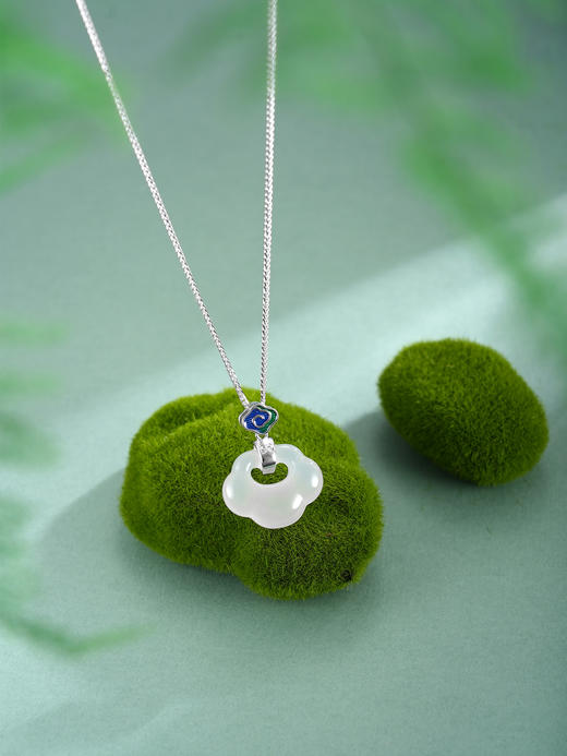 子佩集【祥云灵踪】银S925套链【TL016375】白玉髓祥云锁项链2511 商品图2