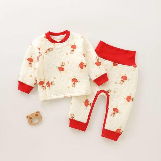 新品婴儿保暖套装夹棉冬装分体免脱宝宝衣服秋冬两件套a类冬季 商品图1