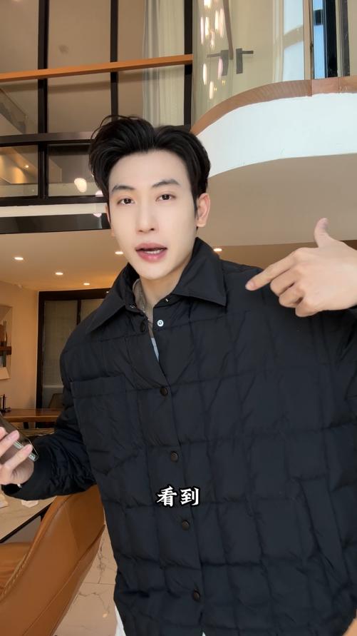 SDY5130SDSA男士秋冬新款痞帅男装简约纯色格子翻领羽绒服外套设计师百搭 商品图0