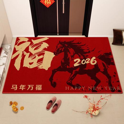 【新年入户地垫】喜庆进门圈绒地垫 防滑耐脏家用门口脚垫可裁剪  商品图0