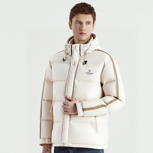 【可拆卸帽子】罗蒙冬季羽绒服男士保暖加厚90鸭绒可立领穿搭侧边条纹时尚百搭潮外套 商品图3