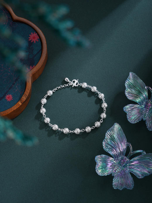 子佩集【福运悠长】银S990手链【YCSL001】绣球花丝福字百福2511 商品图2