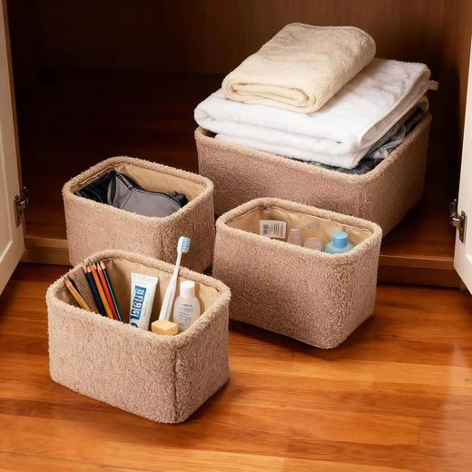 D112936一套4个颜色随机发泰迪绒收纳四件套 商品图11