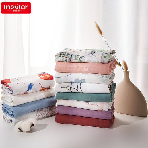 Muslin竹棉纱布包巾婴儿包被宝宝抱被盖毯新生儿襁褓巾纱布巾包单 商品图2