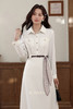 鹿向南「月光末石」秋季气质通勤长袖连衣裙女高腰显瘦杏色长裙子DYL662056 商品缩略图1