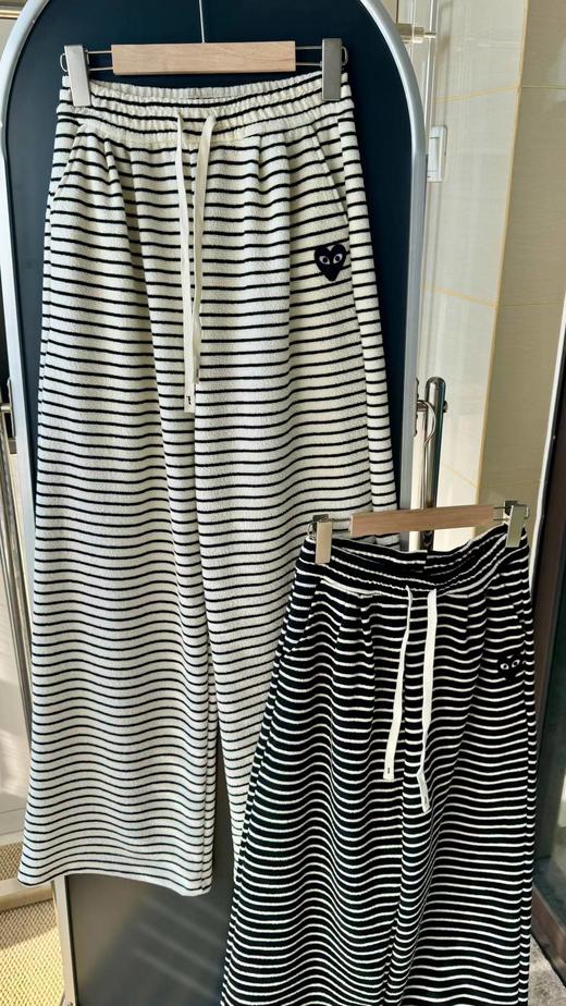 D112903慵懒休闲抽绳设计条纹阔腿裤休闲裤 商品图10