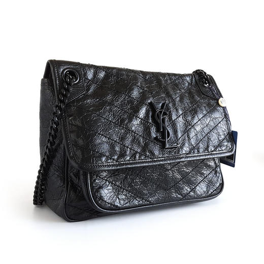【95新】YSL圣罗兰Niki498958中号全黑niki链条包单肩斜挎包女士281125AK29 商品图1