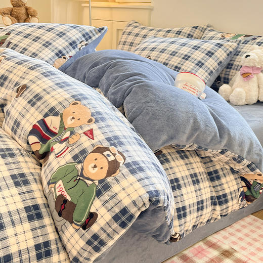 【YW】无忧购a类牛奶绒四件套冬季加厚珊瑚绒被套床上用品（截单后3-5天发货) 商品图5