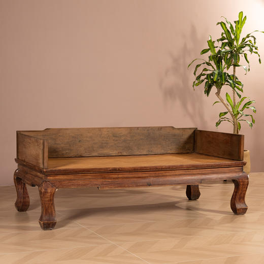 清	榉木三弯腿三围独板罗汉床 商品图0