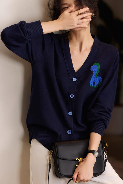 有趣小马儿pony仔羊毛针织混纺开衫 商品图0