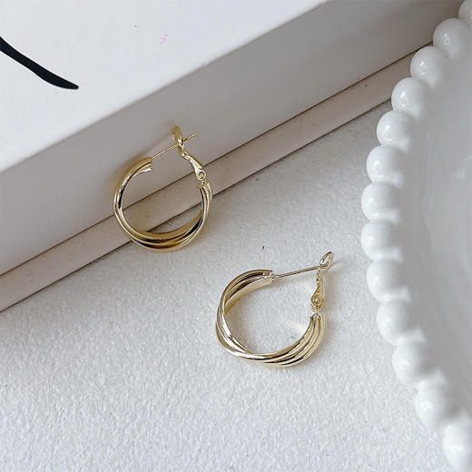 复古金色耳环女轻奢耳饰品耳钉独特高级感耳圈耳圈-纪念日百货门店同款167296923 商品图1