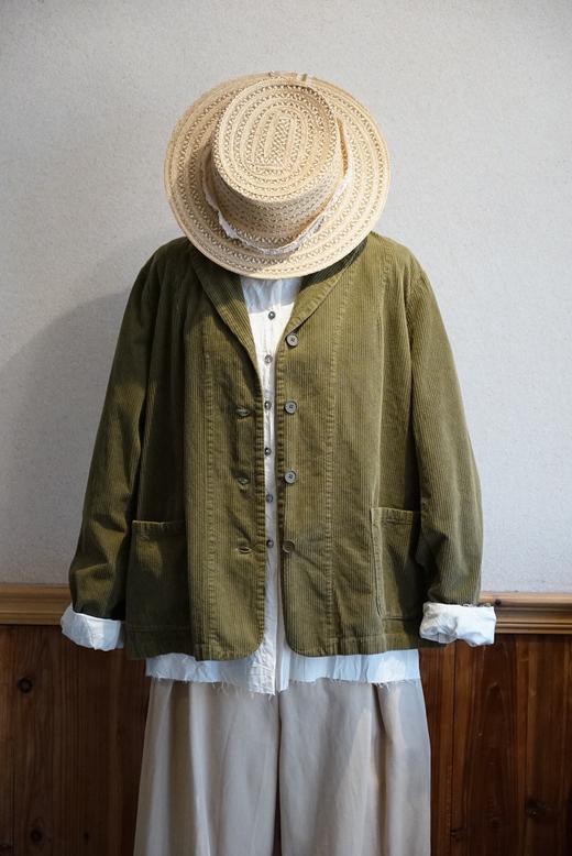 Manuelle guibal复古绿灯芯绒休闲西装 商品图5