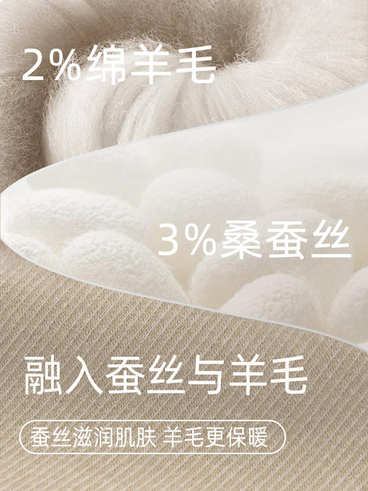 内茵情侣蚕丝羊毛保暖内衣 商品图2