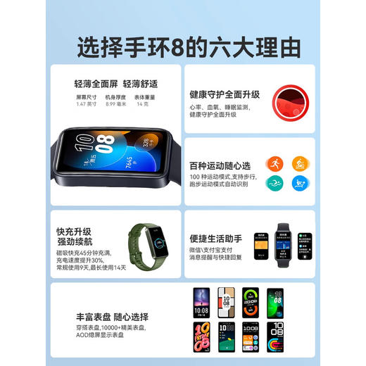 华为手环8 NFC版 黑色（不支持7天无理由） 商品图1