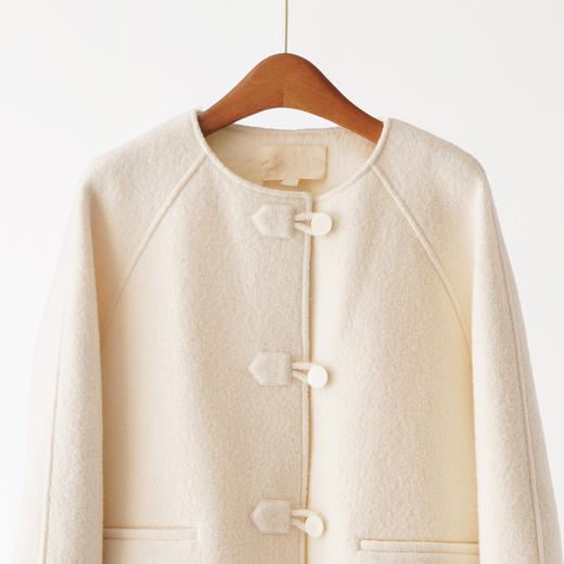 「自」全新升级【铂金会员514/天猫699/差价185】(12222)洛诗琳进口绵羊毛外套2025秋冬宽松圈圈摇粒绒新中式短外套 商品图1