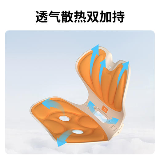 和正护腰坐垫 HZ-CS-1和正人体工学护腰坐垫 靠背垫腰靠腰托 腰部支撑驼背座椅 办公室久坐椅 商品图5