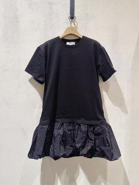 女款拼接短袖连衣裙he