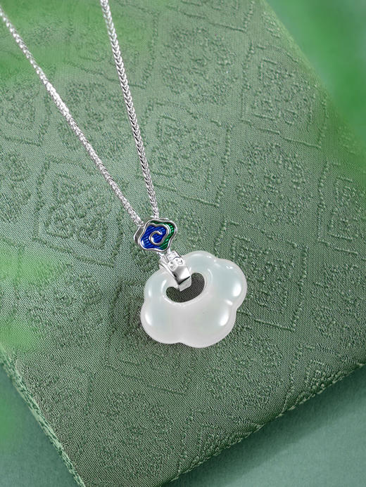 子佩集【祥云灵踪】银S925套链【TL016375】白玉髓祥云锁项链2511 商品图5