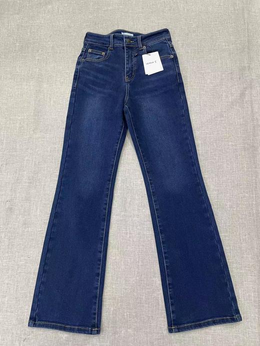 D112905女装2025冬季新款棉弹牛仔加绒喇叭裤 商品图0