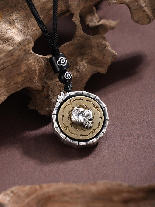 子佩集【锦绣天府】银S999套链【BX0280981】熊猫太阳神鸟可转动原创作品仿古项链2511 商品图7