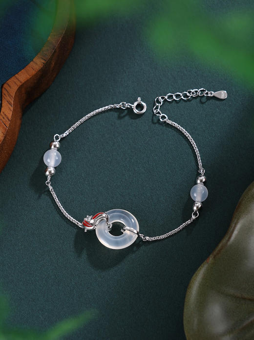 子佩集【鱼跃平安】银S925手链【SL011488】白玉髓平安扣锦鲤红鱼2511 商品图6