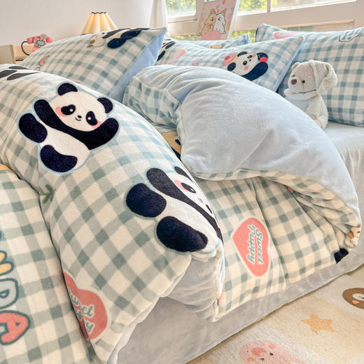 【YW】无忧购a类牛奶绒四件套冬季加厚珊瑚绒被套床上用品（截单后3-5天发货) 商品图7