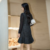 奢姿大码女装2025秋季胖妹妹时尚圆领珍珠装饰气质鱼尾设计连衣裙9953853560 商品缩略图3