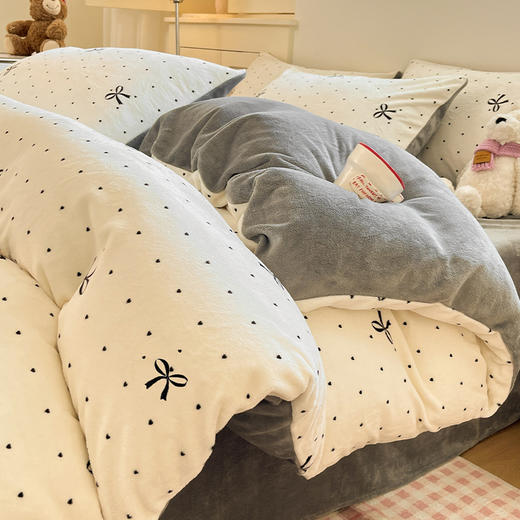 【YW】无忧购a类牛奶绒四件套冬季加厚珊瑚绒被套床上用品（截单后3-5天发货) 商品图2