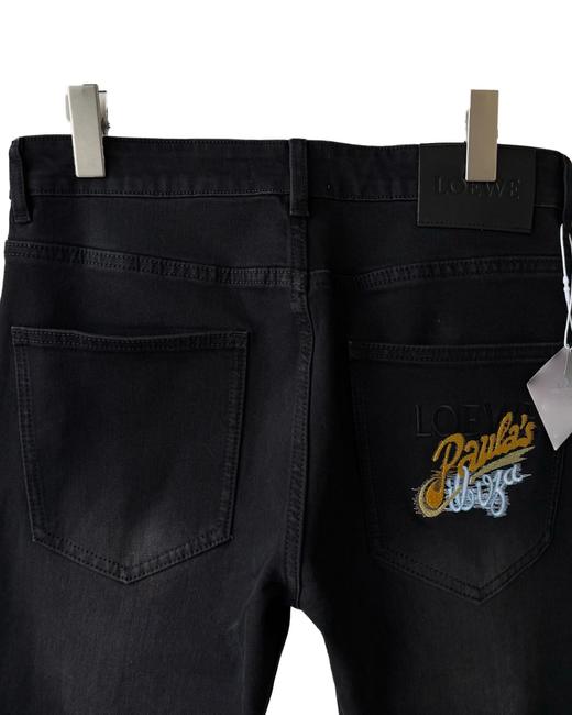 男款微弹刺绣小直筒牛仔裤长裤he014 商品图2