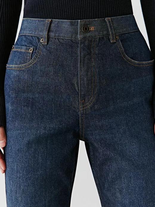 D112905女装2025冬季新款棉弹牛仔加绒喇叭裤 商品图6