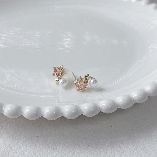 吊坠星星锆石珍珠银针耳钉-纪念日百货门店同款165804656 商品图3