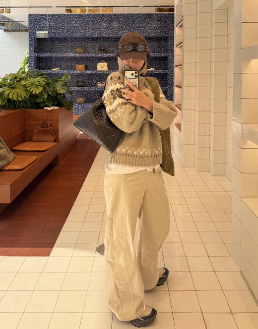 原单Selfwho费尔岛绵羊毛混纺翻领针织毛衣开衫112904 商品图11