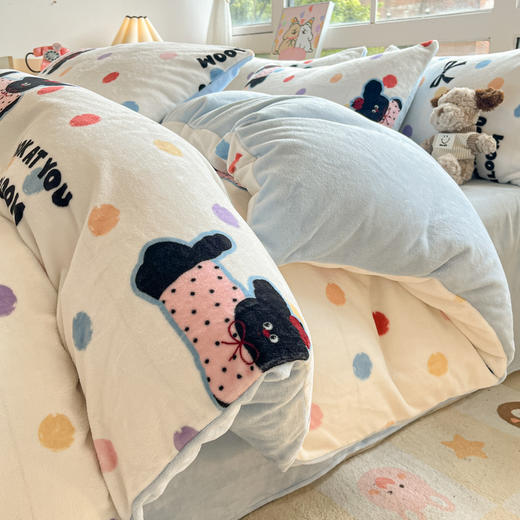 【YW】无忧购a类牛奶绒四件套冬季加厚珊瑚绒被套床上用品（截单后3-5天发货) 商品图14