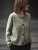 加厚显白海藻黄绿杂花纱羊毛混纺针织开衫 商品缩略图1