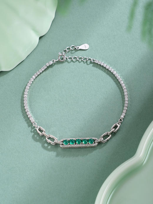 子佩集【清漪潋滟】银S925手链【SL012333】绿玉髓排钻2511 商品图1