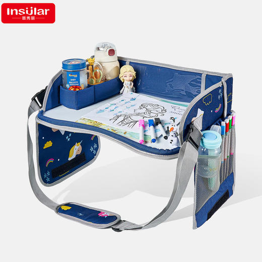 儿童便携式出行车载绘画板可擦拭儿童画板车用白板画板托盘玩具 商品图1