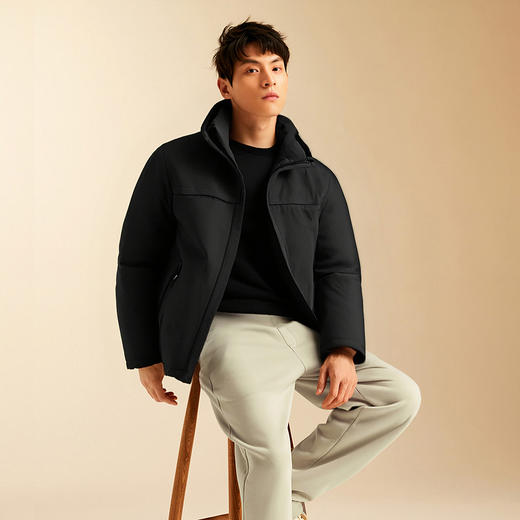 【90白鸭绒】罗蒙羽绒服男士短款休闲连帽保暖羽绒外套冬季 商品图4