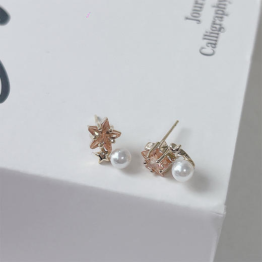 吊坠星星锆石珍珠银针耳钉-纪念日百货门店同款165804656 商品图1